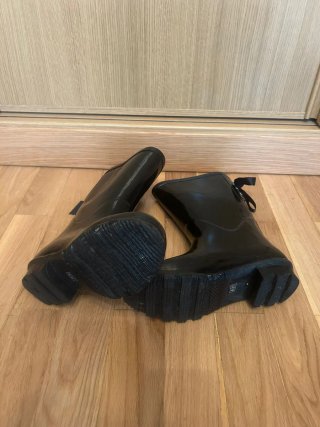 Botas de Agua YD Talla 36 Negras y Rosas