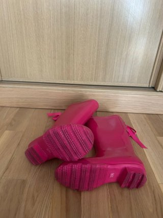 Botas de Agua YD Talla 36 Negras y Rosas