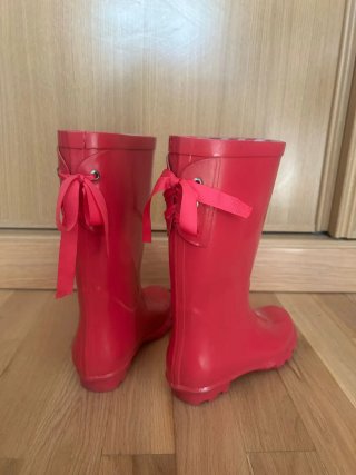 Botas de Agua YD Talla 36 Negras y Rosas