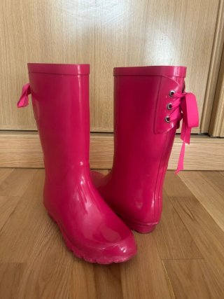 Botas de Agua YD Talla 36 Negras y Rosas