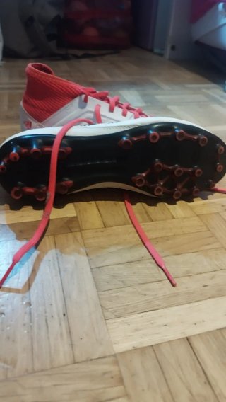 Zapatillas Fútbol Adidas Tacos Blancas Rojas