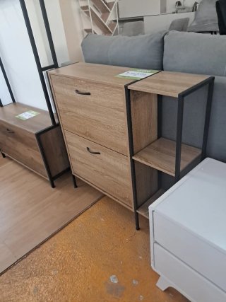 Mueble Zapatero Recibidor Madera y Metal