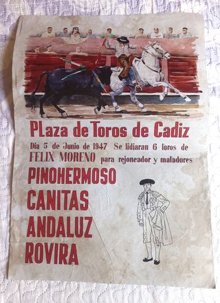 Cartel Toros Cádiz 1947