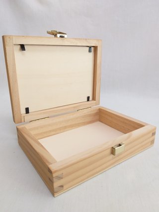 Caja de madera con tapa cristal ovalo