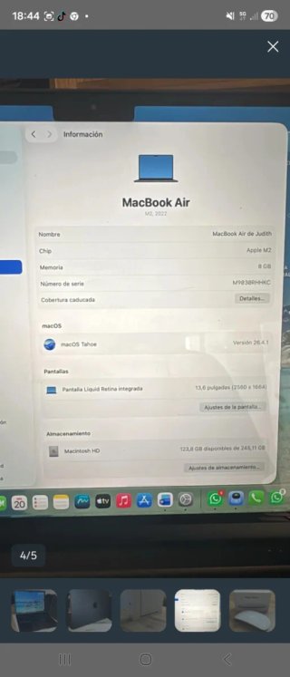 MacBook Air M2 A2681 Plata