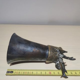Vaso ciervo bronce y alpaca