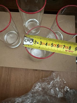 Set 4 Bicchieri Alti Rossi Trasparenti