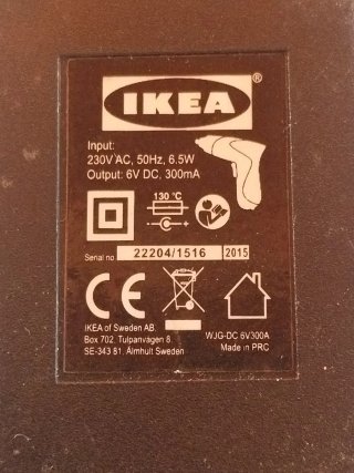 Cargador IKEA 6V 300mA