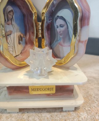 Piccolo Altarino luminoso Medjugorje vintage