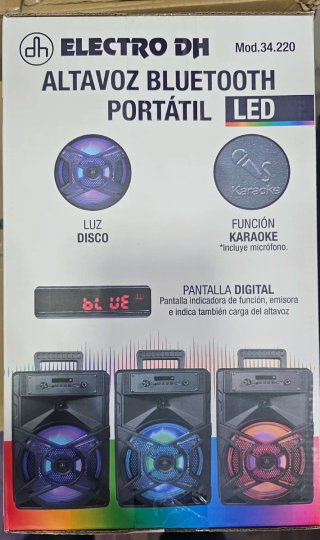Altavoz Karaoke Bluetooth Electro DH LED