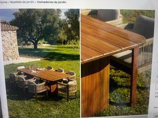 Conjunto de jardin a estrenar, mesa y 8 sillas