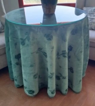 Mesa camilla redonda 80cm con 2 faldillas
