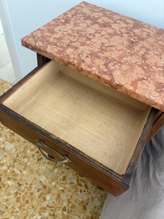 Cassettiera vintage con 2 comodini in marmo
