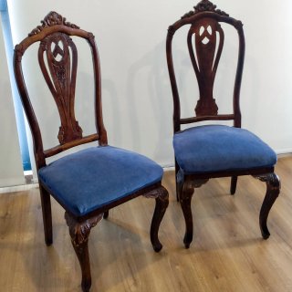 2 Sillas Comedor Tapizadas Azul