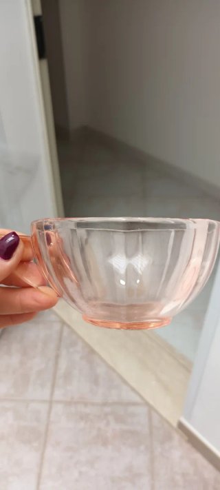 Set Tazze Murano Vintage Rosa con Vassoio