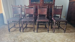 Conjunto 8 Sillas Salón Madera Antiguas