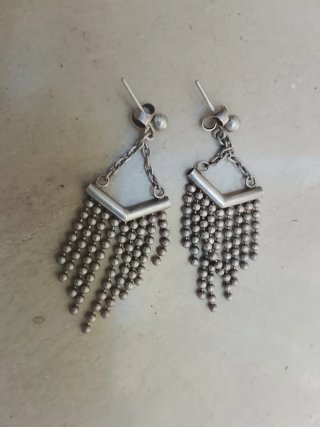 Pendientes largos plata