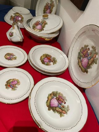 Vajilla Ancel Limoges fina Porcelana Fragonard