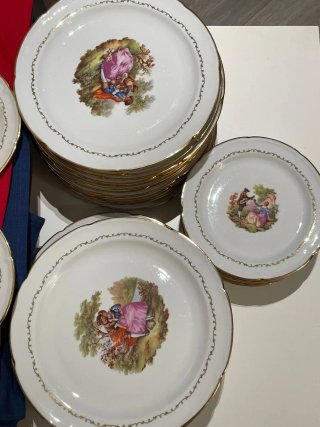 Vajilla Ancel Limoges fina Porcelana Fragonard