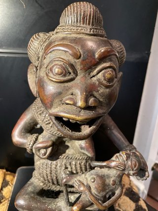 Figura Arte Africano Bronce
