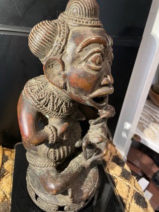Figura Arte Africano Bronce