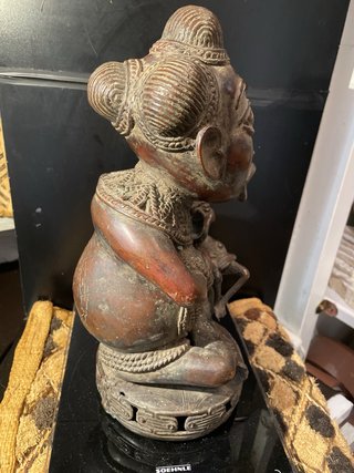Figura Arte Africano Bronce