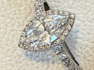 Anillo Platino Diamante Corte Marquesa