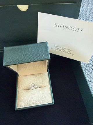 Anillo Platino Diamante Corte Marquesa
