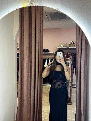 Vestido de graduación azul marino