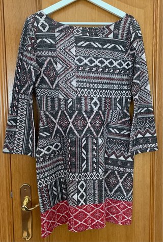 Vestido estampado étnico mujer