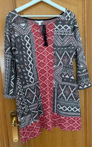Vestido estampado étnico mujer