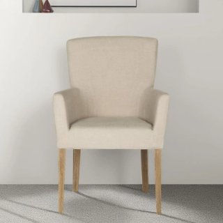 Silla de tela beige, patas madera Marca SAFAVIEH