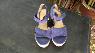 Sandalias de ante azul T.38