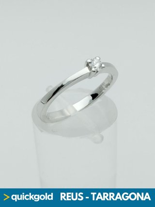 035-01-00862 ANILLO ORO 18k BLANCO DIAMANTE SOLITA