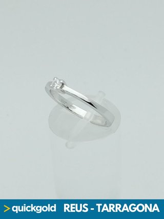 035-01-00862 ANILLO ORO 18k BLANCO DIAMANTE SOLITA