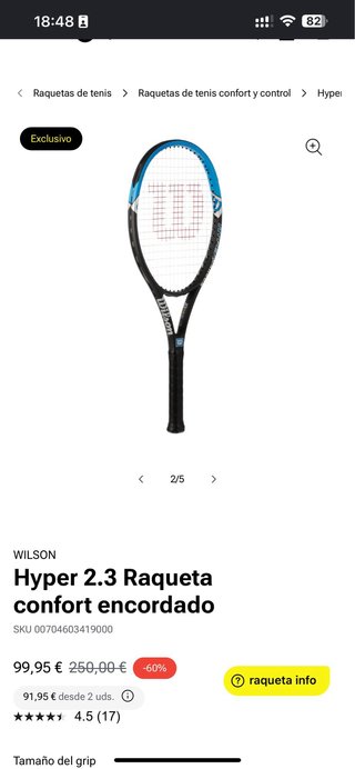 Raqueta de tenis Wilson Hyper Hammer