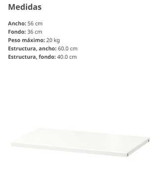 Balda BESTÅ IKEA blanca 56x36 cm
