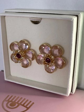 Orecchini fiore rosa oro