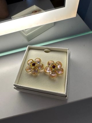 Orecchini fiore rosa oro