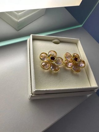 Orecchini fiore rosa oro