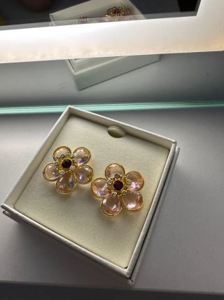 Orecchini fiore rosa oro