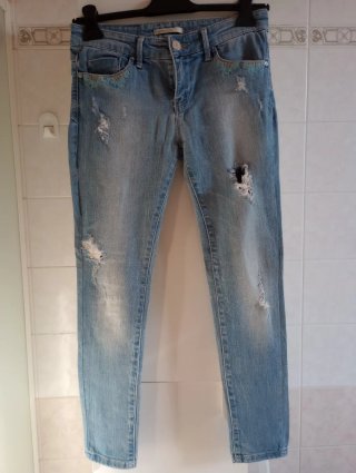Jeans Stradivarius Blu Strappati