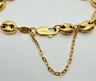 Pulsera Calabrote de oro de 18k, 13.83 g, 19.5 cm.