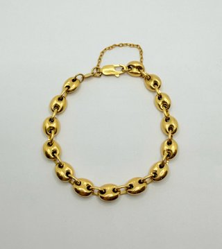 Pulsera Calabrote de oro de 18k, 13.83 g, 19.5 cm.