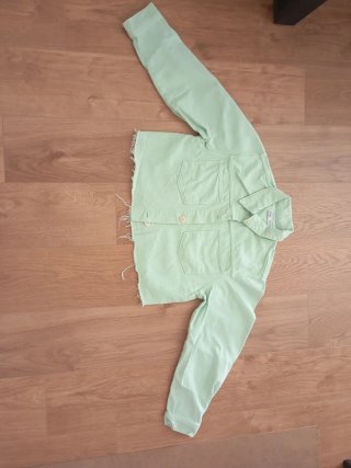 Cazadora vaquera Zara verde menta Talla S