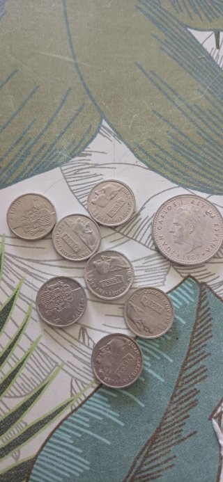 Lote 8 monedas pesetas antiguas
