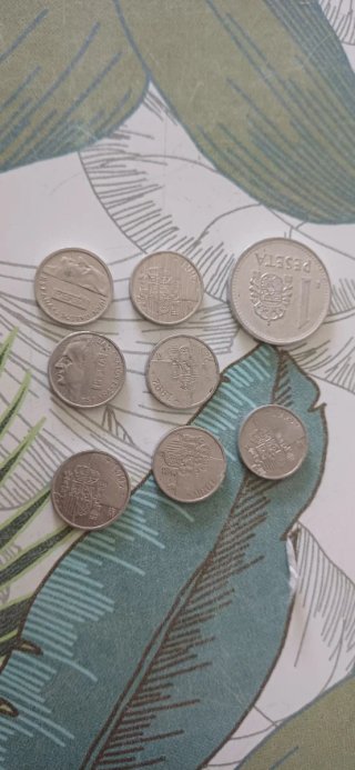 Lote 8 monedas pesetas antiguas