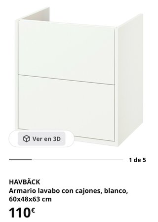 Mueble de lavabo 60 cm