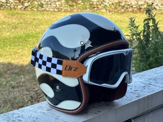 Casco Moto jet Retro Llamas