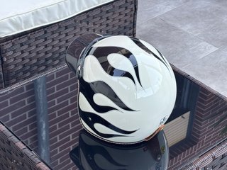 Casco Moto jet Retro Llamas